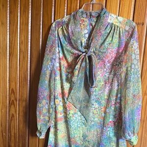 1960’s Vintage Elegant Floral Women's Dress Size M